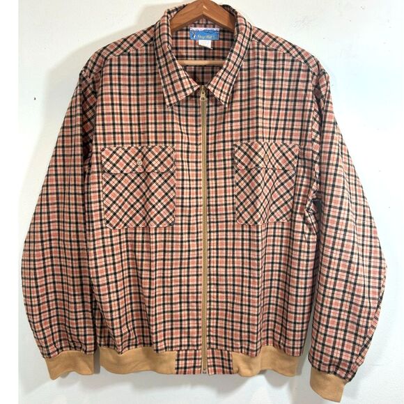Stag Hill Other - Stag Hill by Haband Red Tan Black Plaid Size L Zip Up Shacket Outdoors Camping
